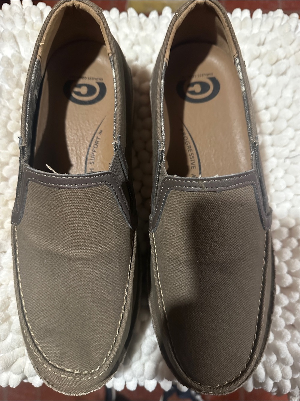 Men's Casual Slip-On Loafers in Taupe Canvas